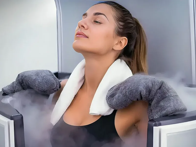 Targeted cold therapy applied to a patient&rsquo;s knee at Amplify Physical Therapy and Wellness in Bolingbrook