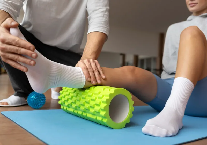 Athlete performing return-to-sport agility testing